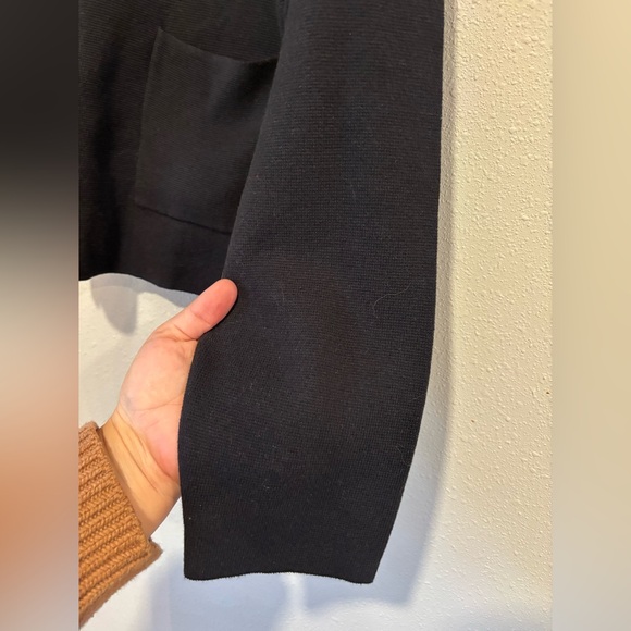 Lands' End Women's Fine Gauge Cotton Sweater Cardigan black - Picture 4 of 6